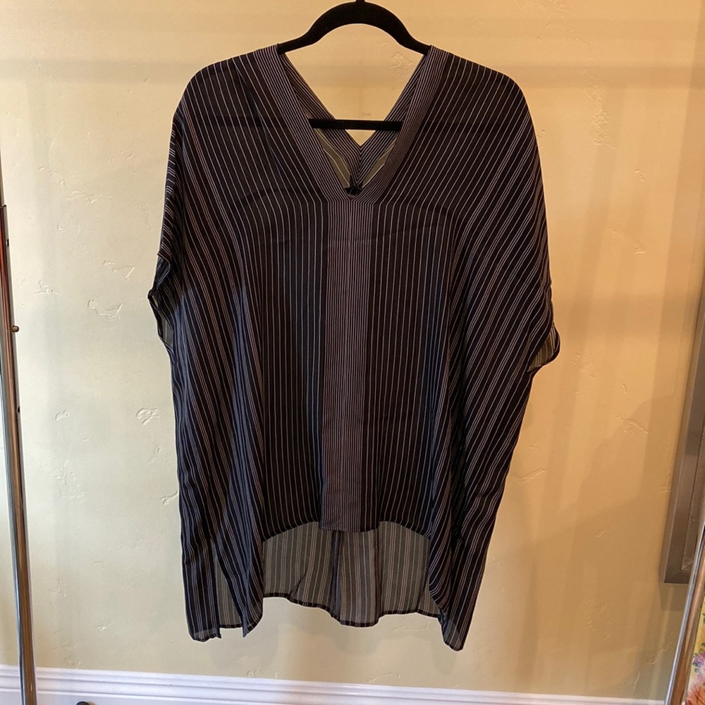 NWT Vince black and white stripe tunic, size L.